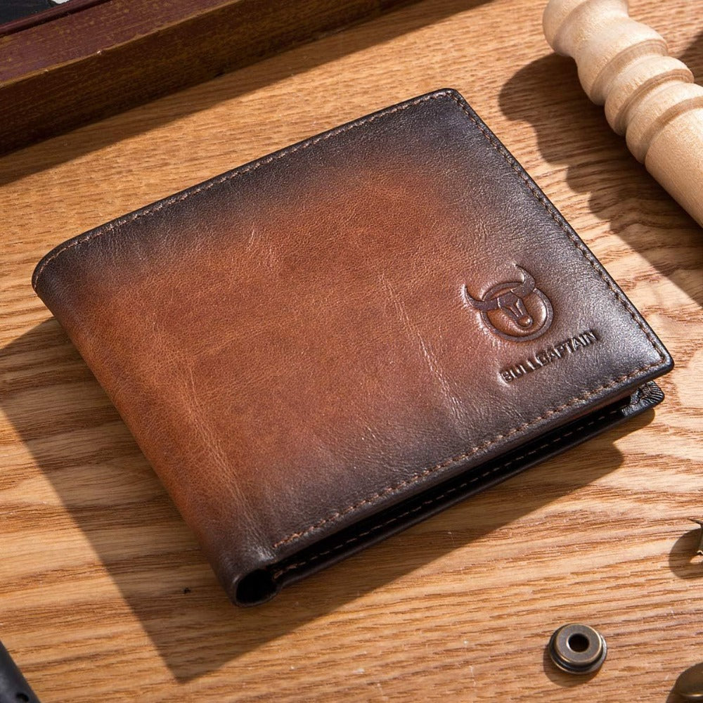 Slim RFID Leather Wallet for Men – Bifold with Dual ID Windows – alternate product view