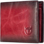 Slim RFID Leather Wallet for Men – Bifold with Dual ID Windows – product detail angle