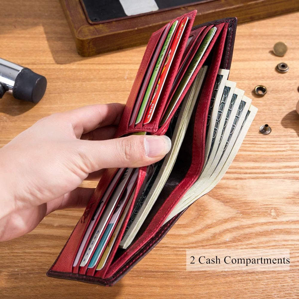 Slim RFID Leather Wallet for Men – Bifold with Dual ID Windows – additional product view 11