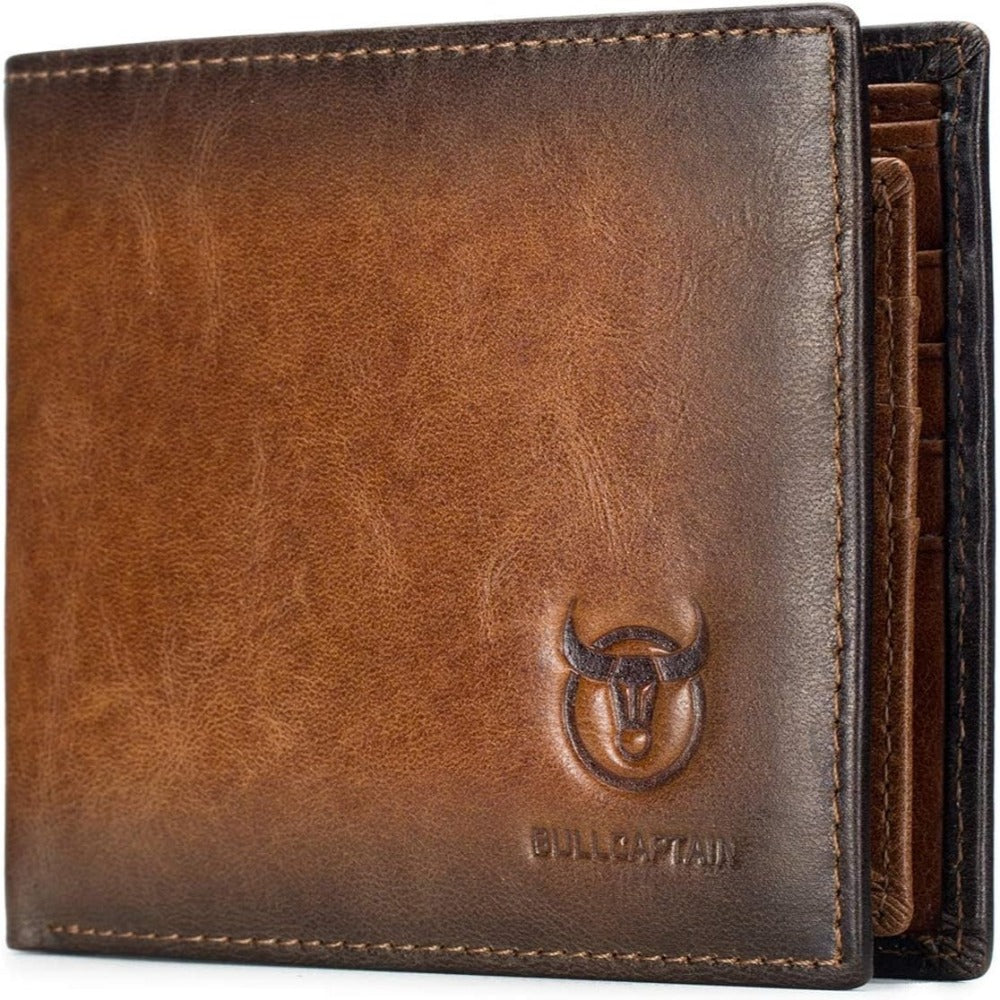 Slim RFID Leather Wallet for Men – Bifold with Dual ID Windows – main product view