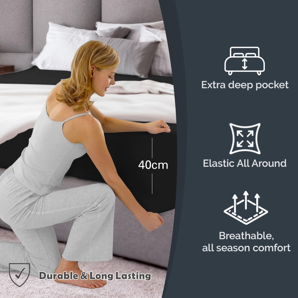 Soft Bed Sheet Set – 3-Piece 40cm Deep-Pocket Bedding – additional product view 12