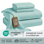 Soft Bed Sheet Set – 4-Piece 36cm Deep-Pocket Bedding – alternate design view