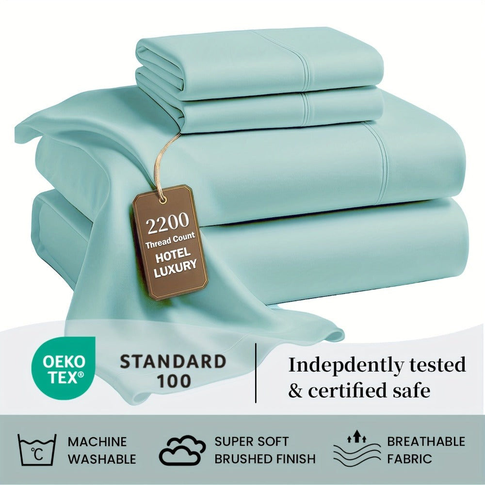 Soft Bed Sheet Set – 4-Piece 36cm Deep-Pocket Bedding – alternate design view