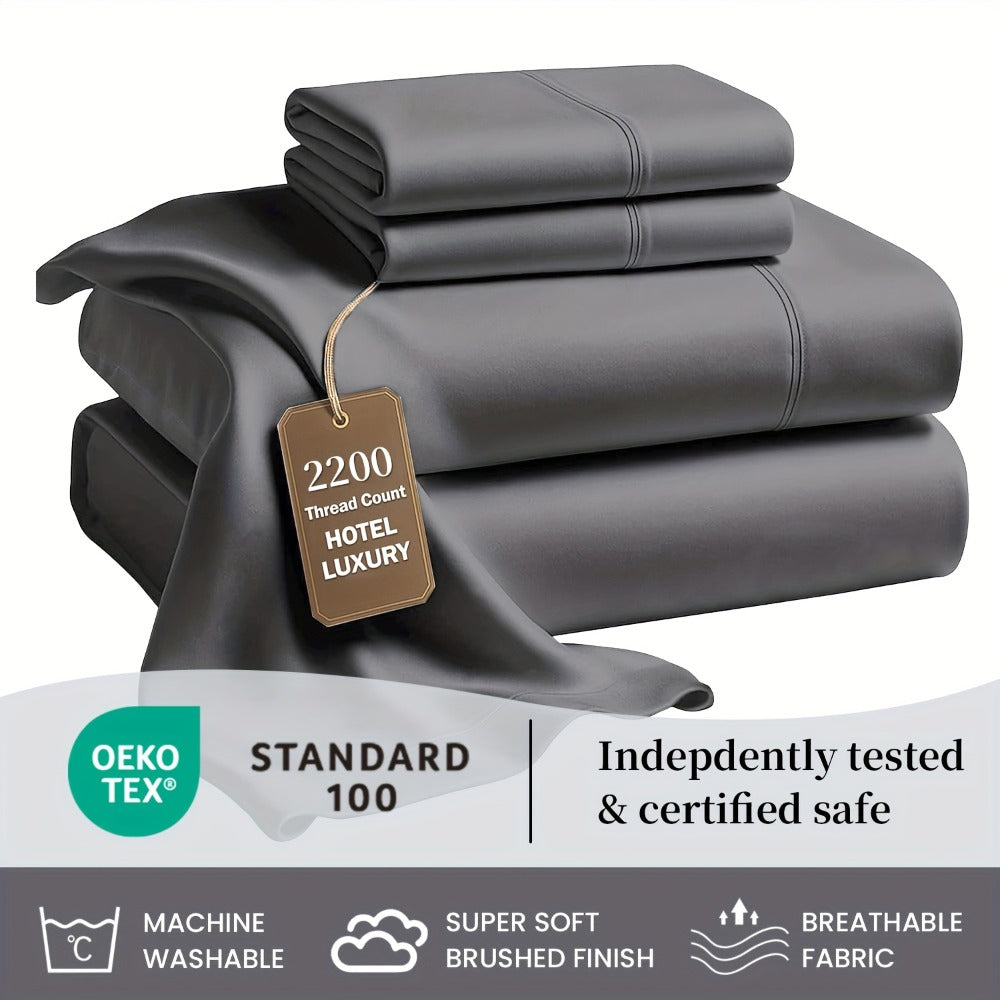 Soft Bed Sheet Set – 4-Piece 36cm Deep-Pocket Bedding – additional product view 19