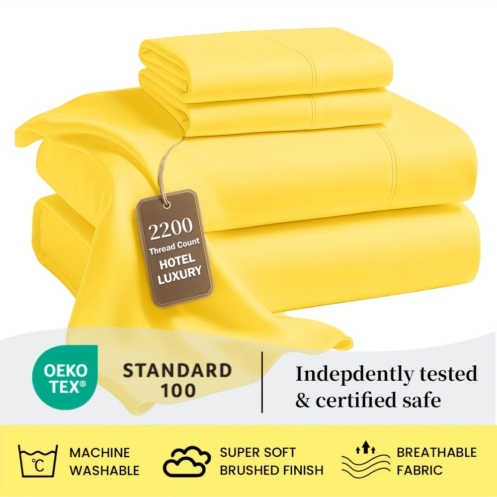 Soft Bed Sheet Set – 4-Piece 36cm Deep-Pocket Bedding – additional product view 22