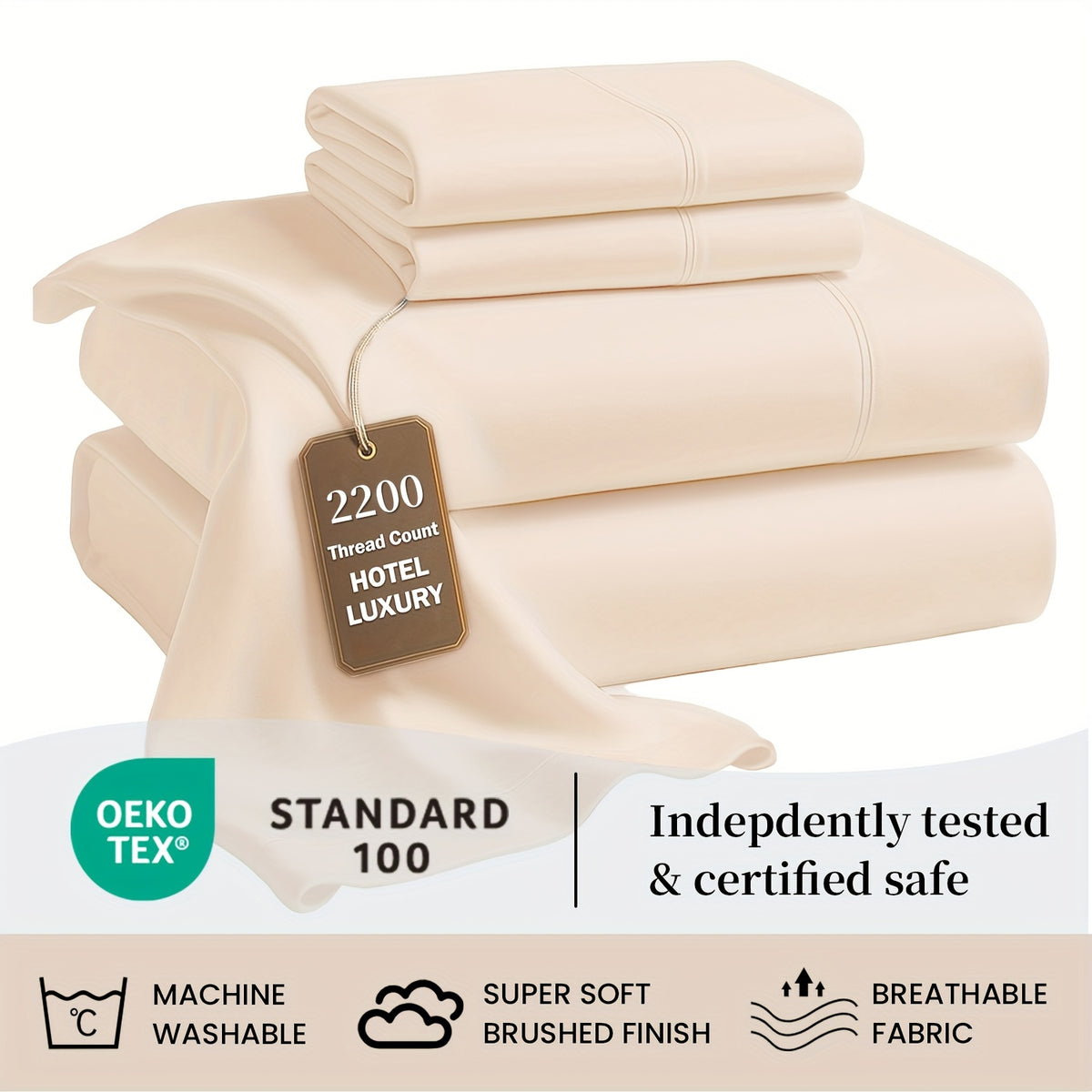 Soft Bed Sheet Set – 4-Piece 36cm Deep-Pocket Bedding – additional product view 45
