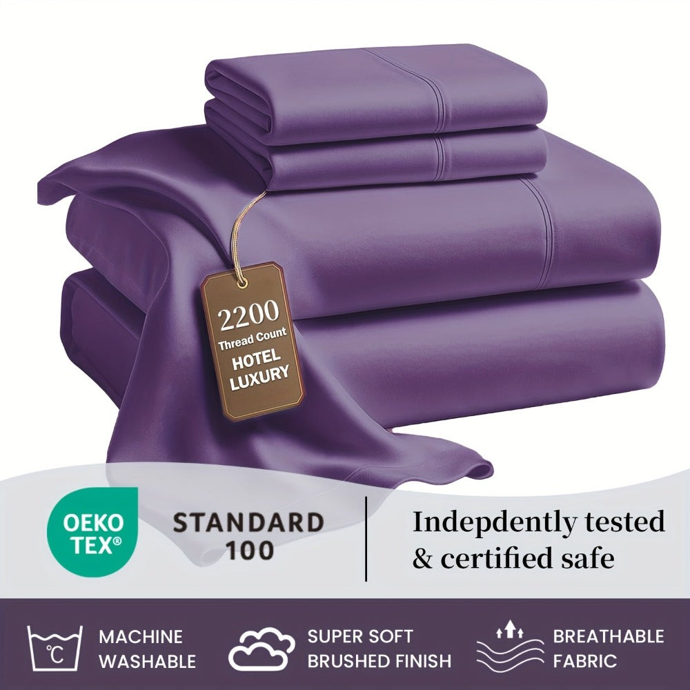 Soft Bed Sheet Set – 4-Piece 36cm Deep-Pocket Bedding – additional product view 9
