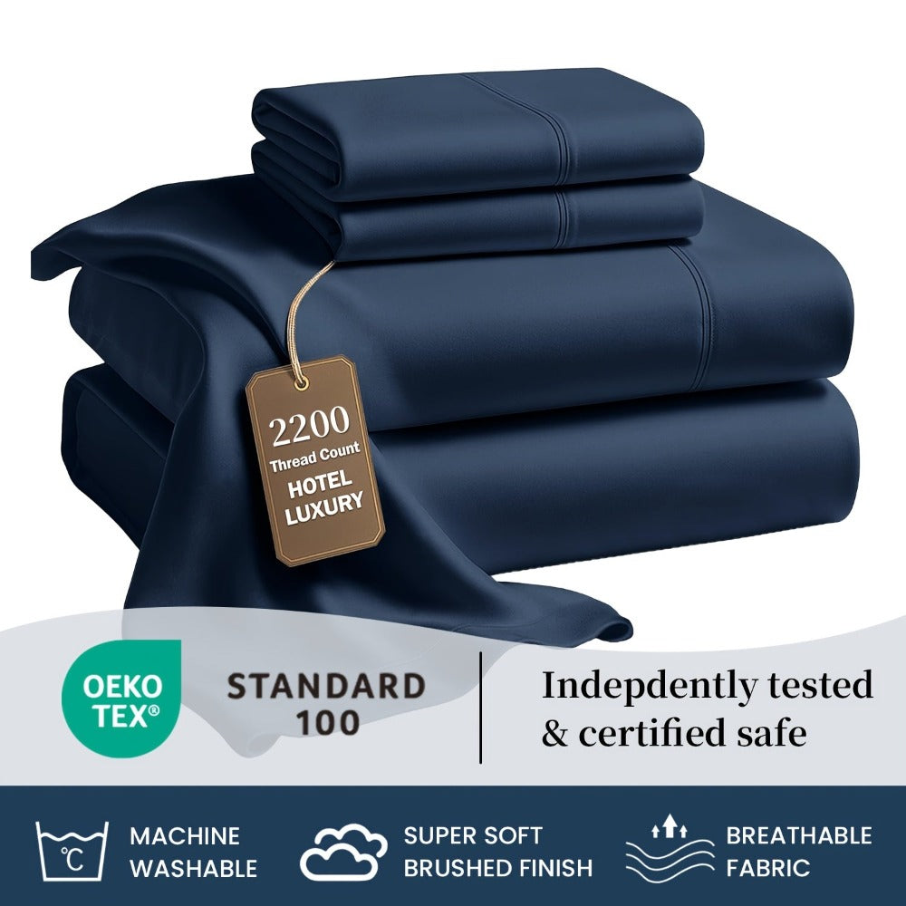 Soft Bed Sheet Set – 4-Piece 36cm Deep-Pocket Bedding – feature reference