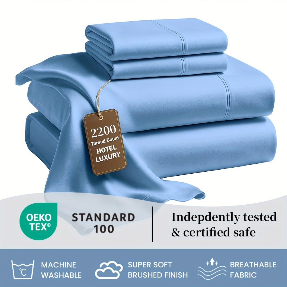 Soft Bed Sheet Set – 4-Piece 36cm Deep-Pocket Bedding – main product view