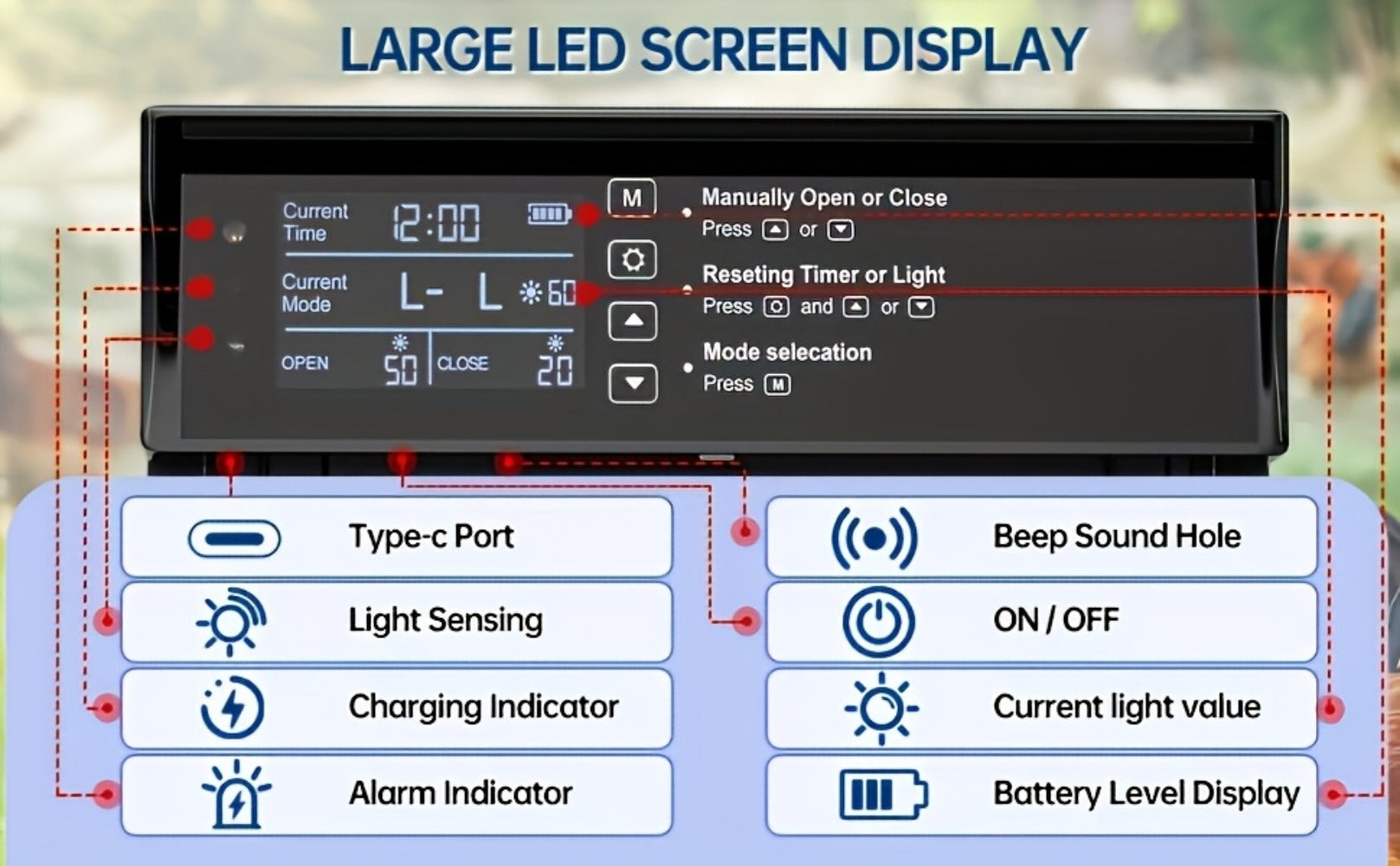 Solar Chicken Coop Door - Timer and Light Sensor Control – additional product view 13