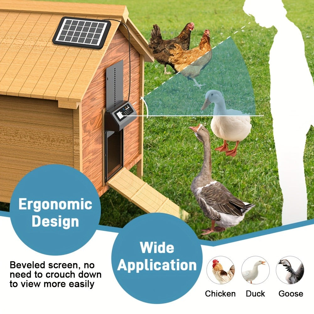 Solar Chicken Coop Door - Timer and Light Sensor Control – close-up product details