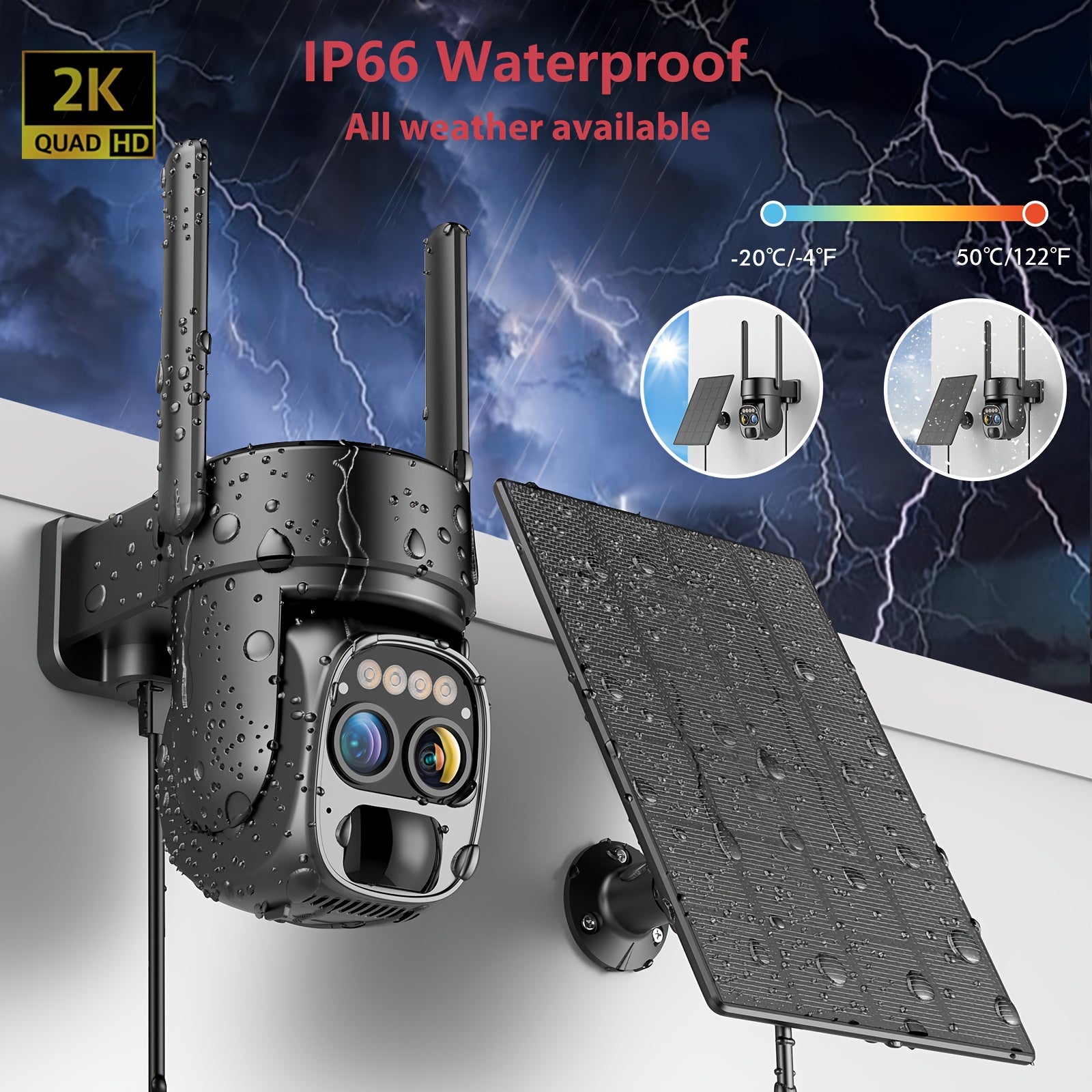 Solar Security Wall Light – IP66 & 360° Coverage – additional product view 21