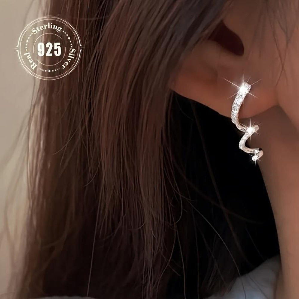 Spiral Tassel  Silver-Tone Drop Earrings product detail 6