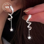 Spiral Tassel  Silver-Tone Drop Earrings product detail 2