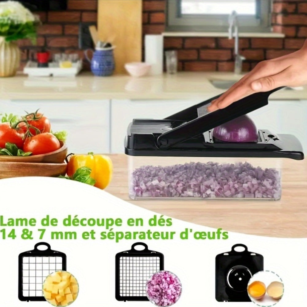 Stainless Steel 7-Blade Manual Vegetable Slicer - fruit and vegetable – additional product view
