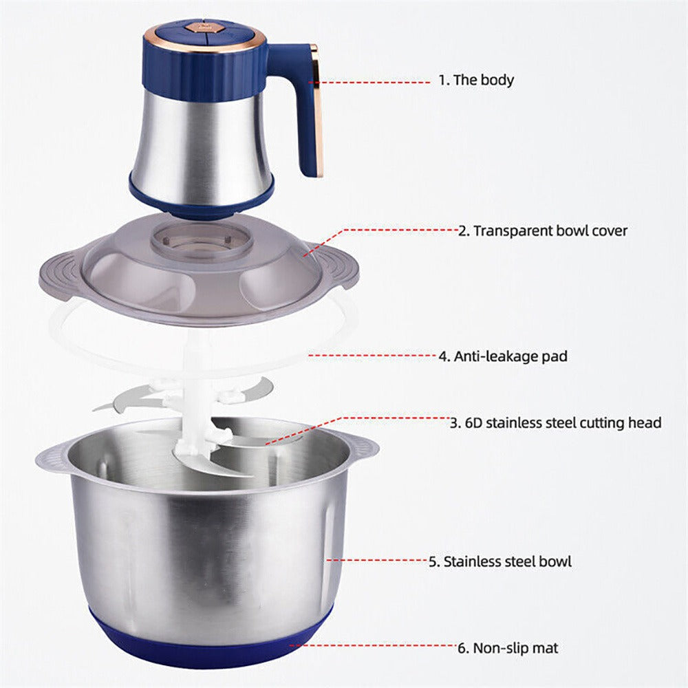 Stainless Steel Electric Meat Grinder - 5L for Kitchen – alternate design view