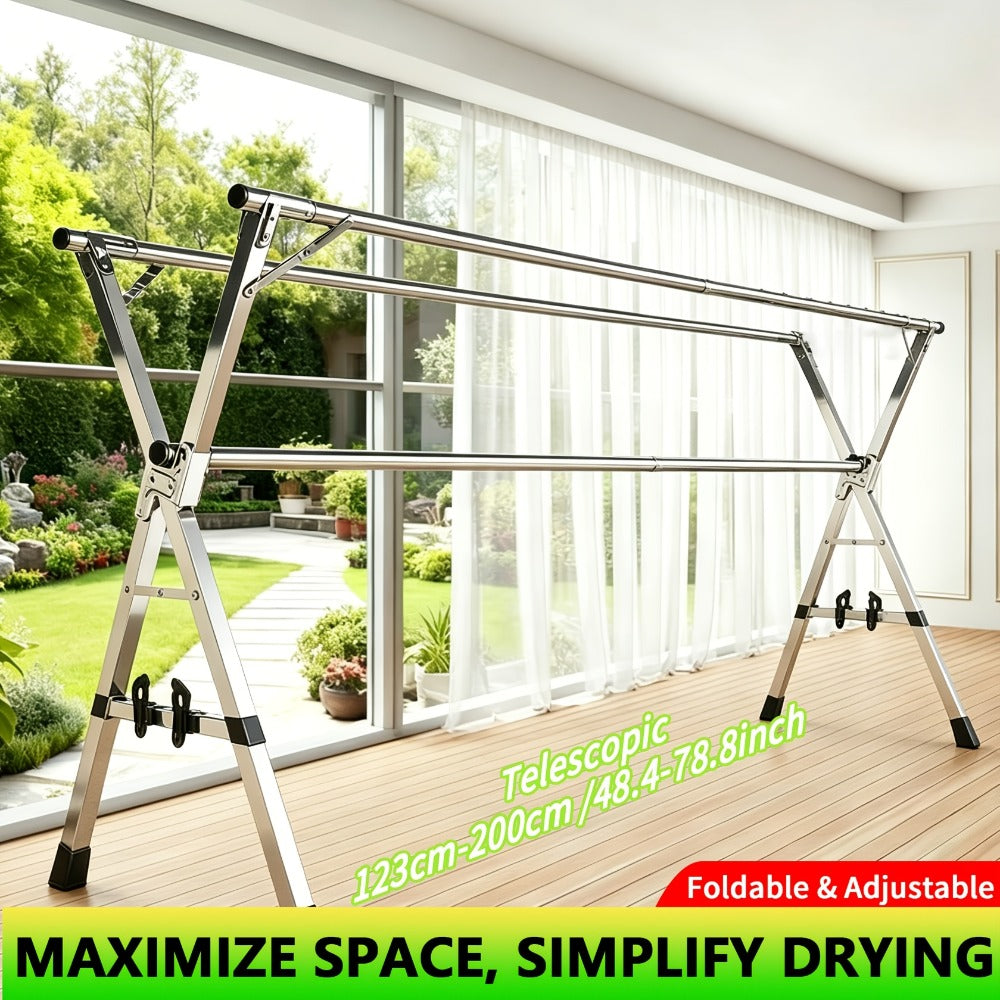 Stainless Steel Foldable Clothes Drying Rack - Adjustable – main product view