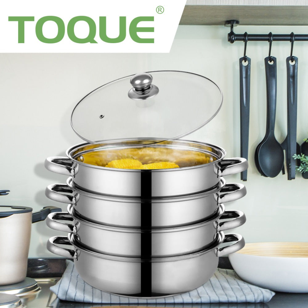 Stainless Steel Multi-Tier Steaming Pot - vegetables, seafood and – feature reference