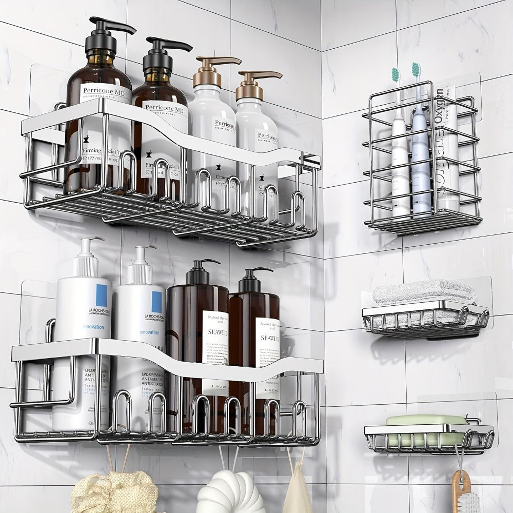 Stainless Steel No-Drill Shower Caddy Organiser - Rust-Resistant – additional product view