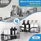 Stainless Steel No-Drill Shower Caddy Organiser - Rust-Resistant – product detail angle