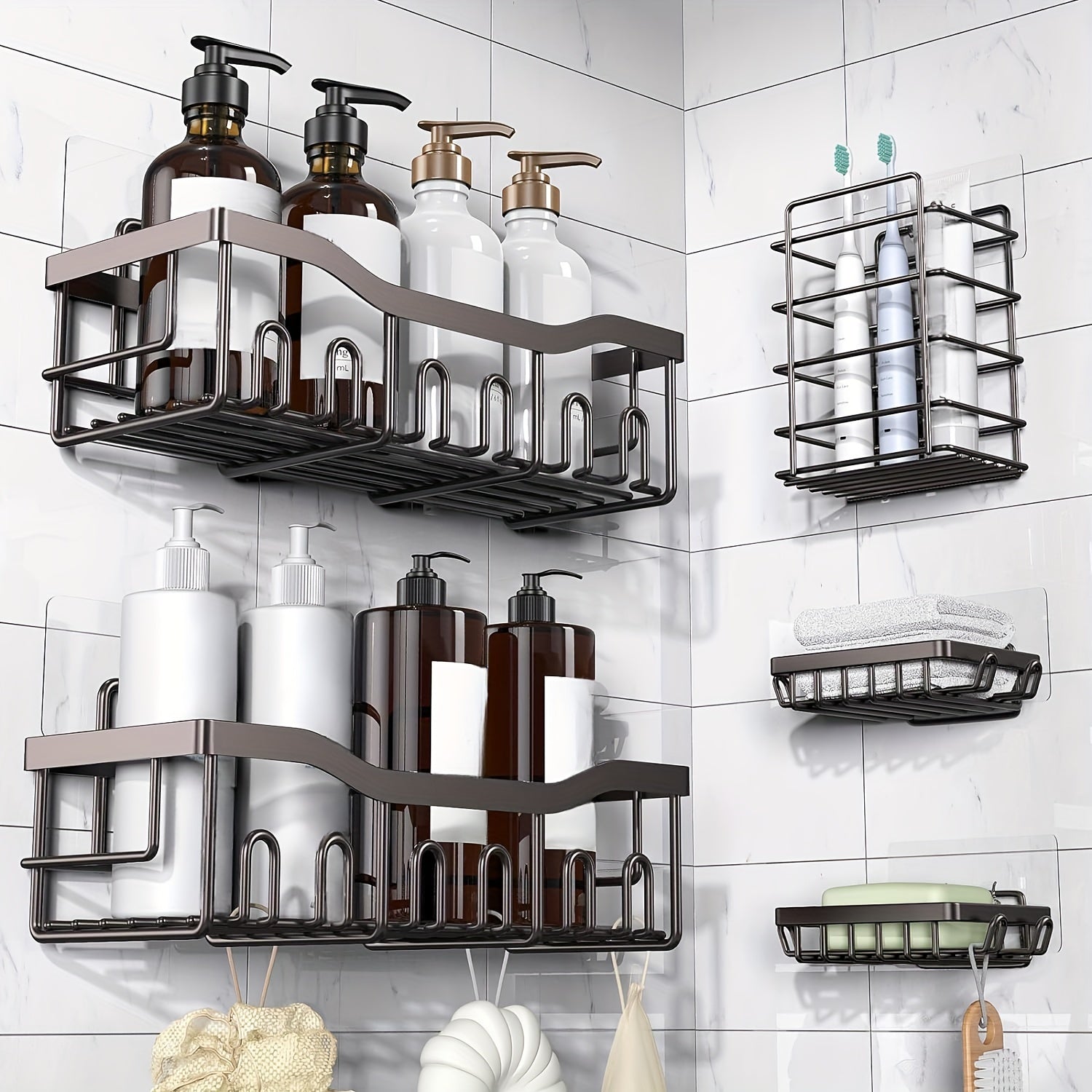 Stainless Steel No-Drill Shower Caddy Organiser - Rust-Resistant – additional product view 21