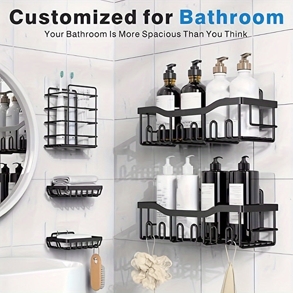 Stainless Steel No-Drill Shower Caddy Organiser - Rust-Resistant – close-up product details