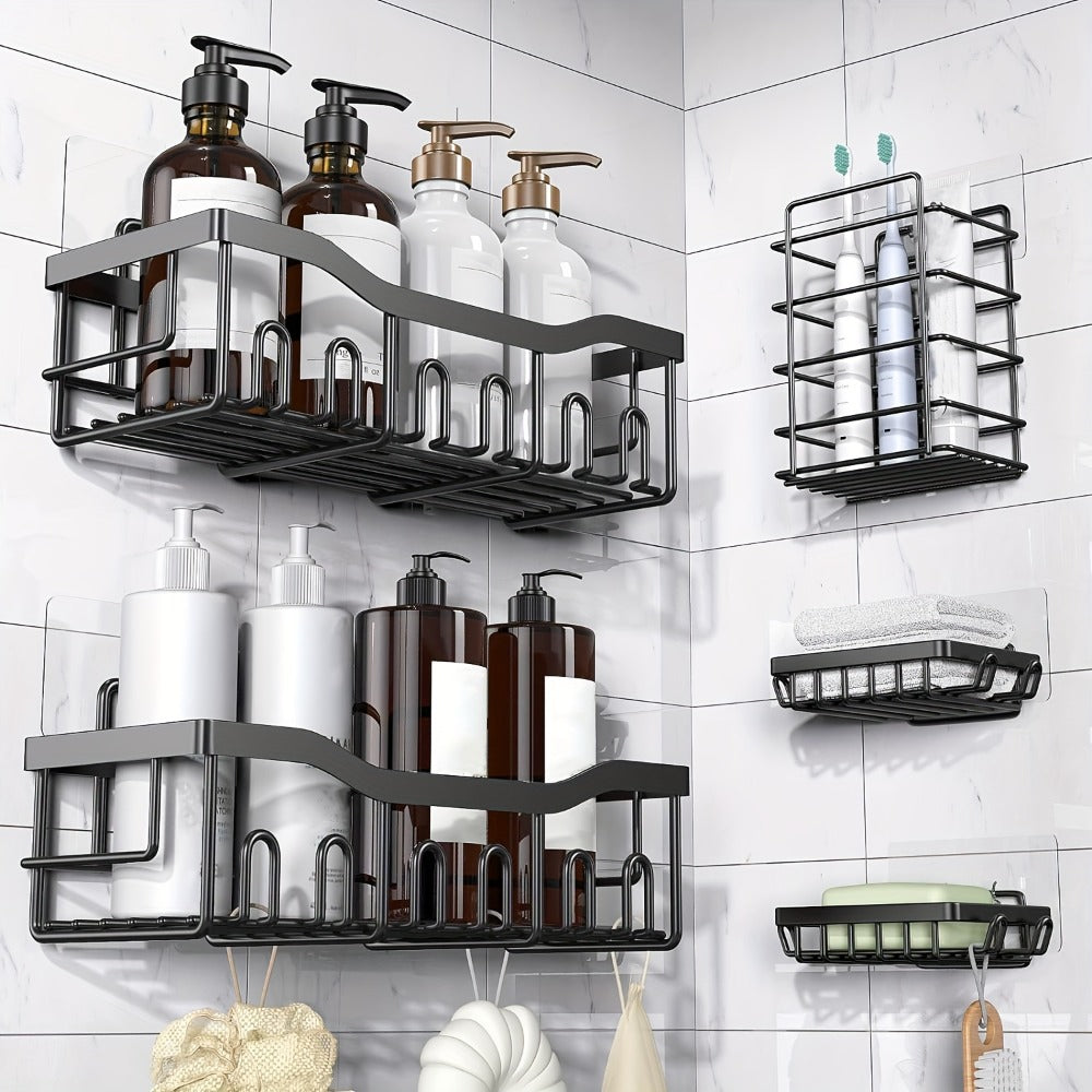 Stainless Steel No-Drill Shower Caddy Organiser - Rust-Resistant – main product view