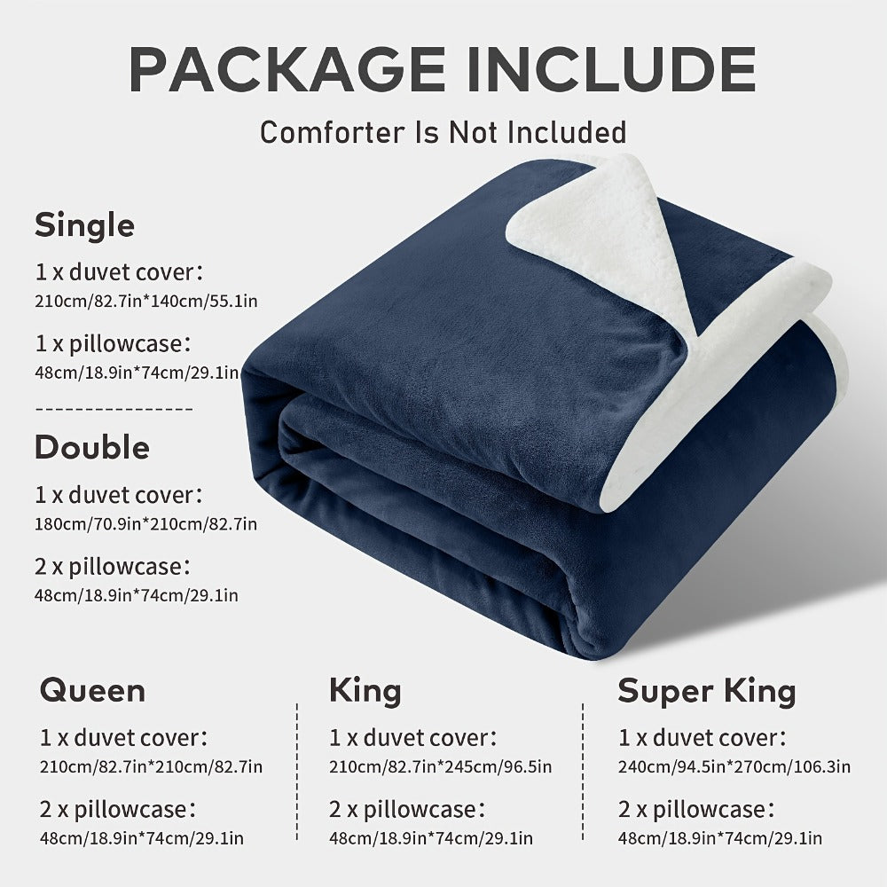 Teddy Fleece Quilt Cover Set – Warm 2-in-1 Winter Bedding – design and construction details