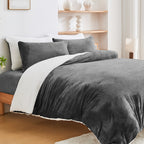 Teddy Fleece Quilt Cover Set – Warm 2-in-1 Winter Bedding – close-up product details