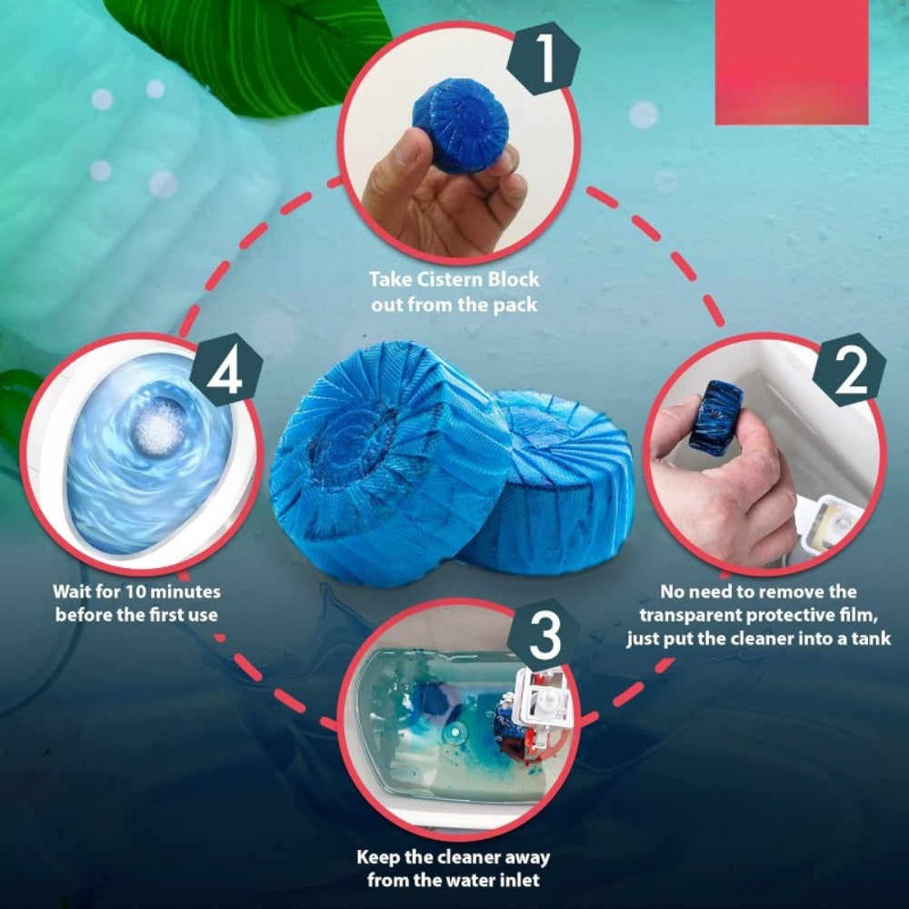 Toilet Cleaner Tablet Pack - bathroom cleaning and freshening – close-up product details