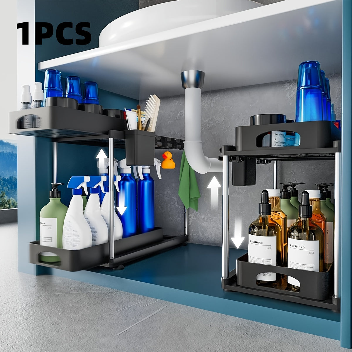 Under Sink Organiser with 2 Sliding Drawers – product detail 5