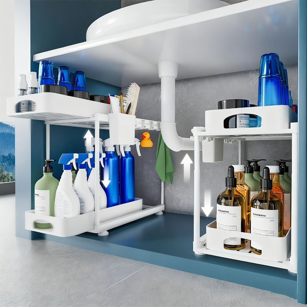 Under-Sink Cabinet Organiser – Slide-Out Kitchen Storage – feature reference