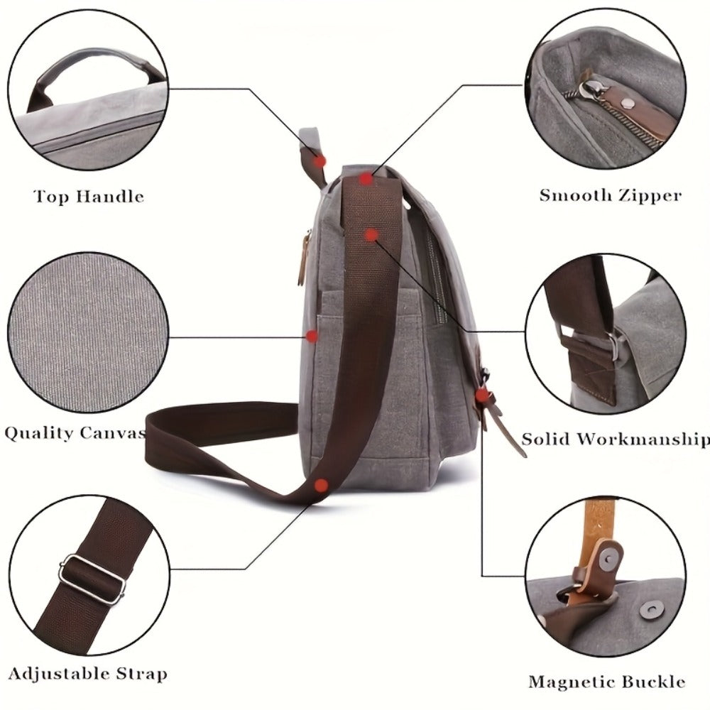Unisex Canvas Messenger Bag product detail 8