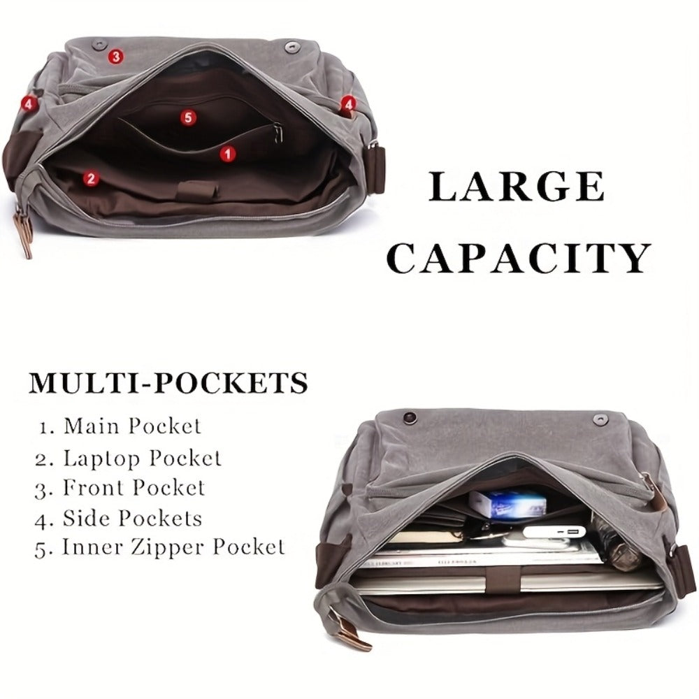 Unisex Canvas Messenger Bag product detail 13