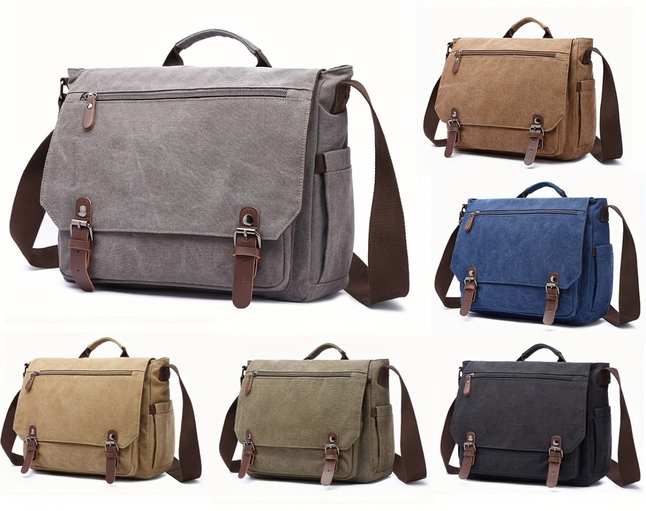 Unisex Canvas Messenger Bag product detail 15