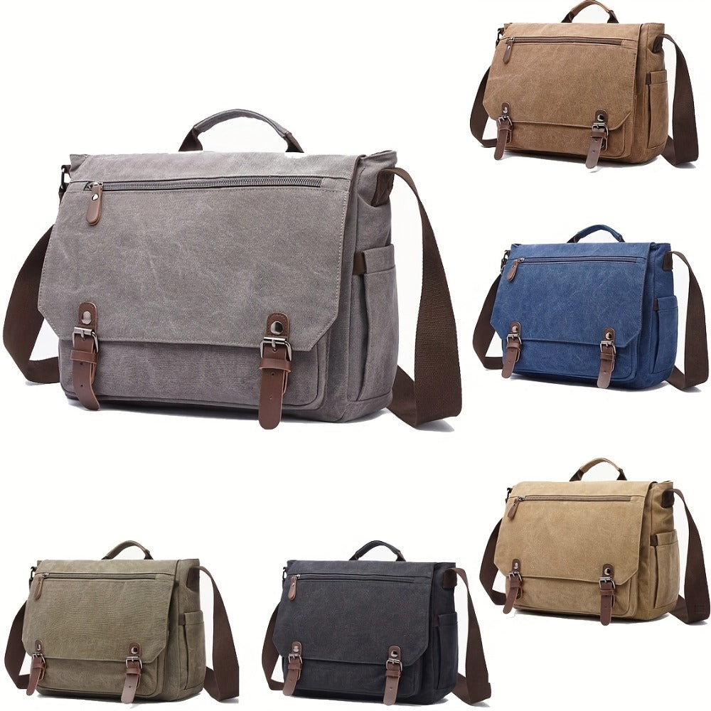 Unisex Canvas Messenger Bag in the selected style or colour