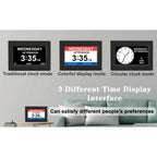 Wall-Mounted Large-Screen Digital Calendar Alarm Clock - wall or desk – alternate design view