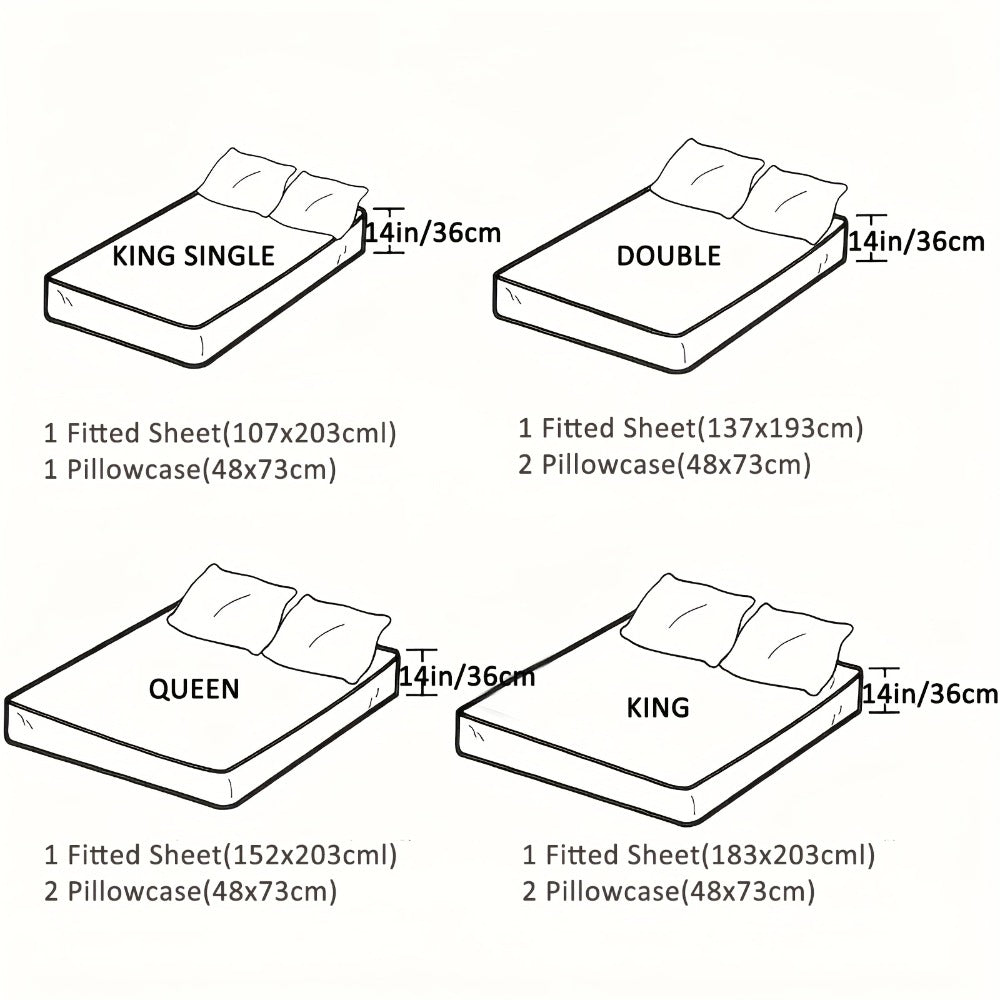 Warm Bed Sheet Set – 2200TC 3-Piece 36cm Deep-Pocket Bedding – design and construction details