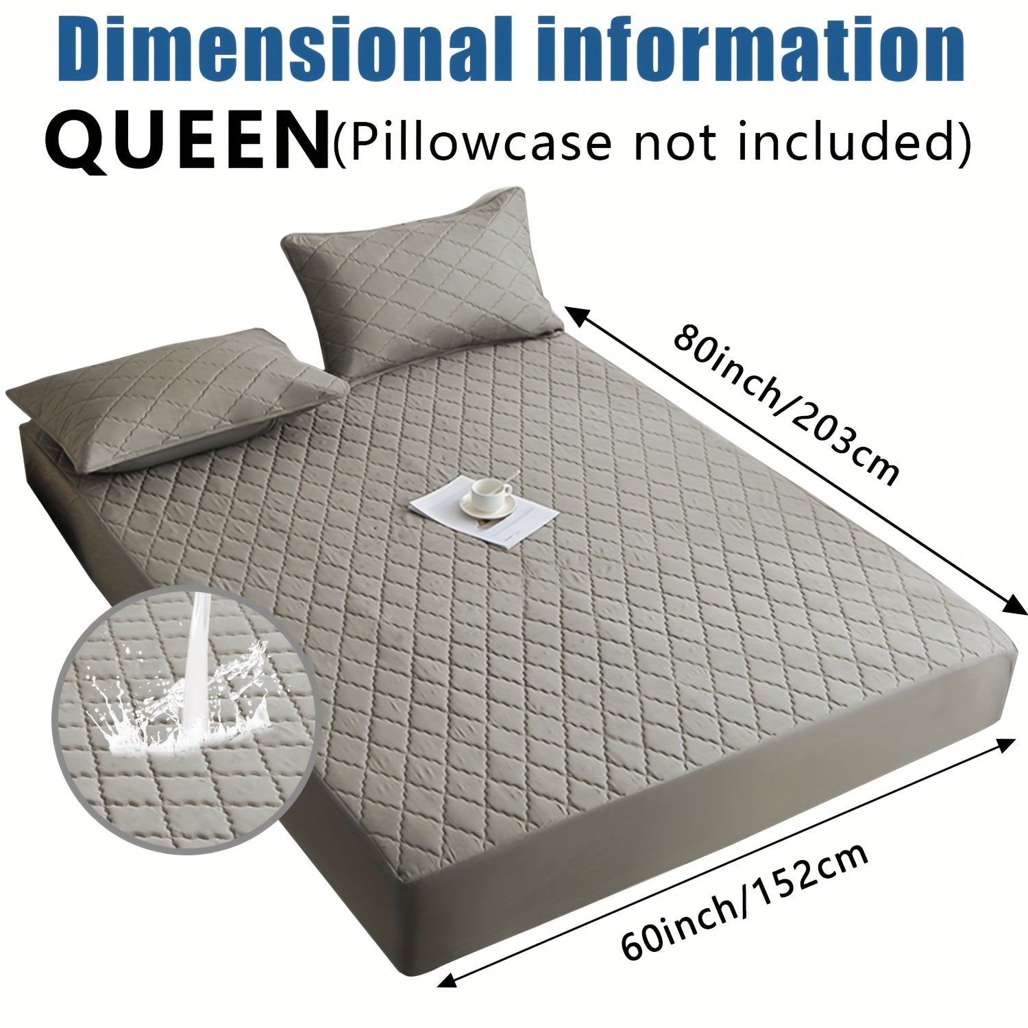 Waterproof Mattress Protector – Fitted Solid-Colour Bedding Layer – additional product view 55
