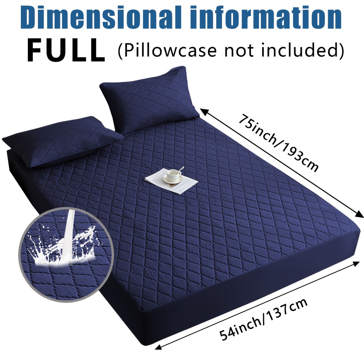 Waterproof Mattress Protector – Fitted Solid-Colour Bedding Layer – additional product view 65