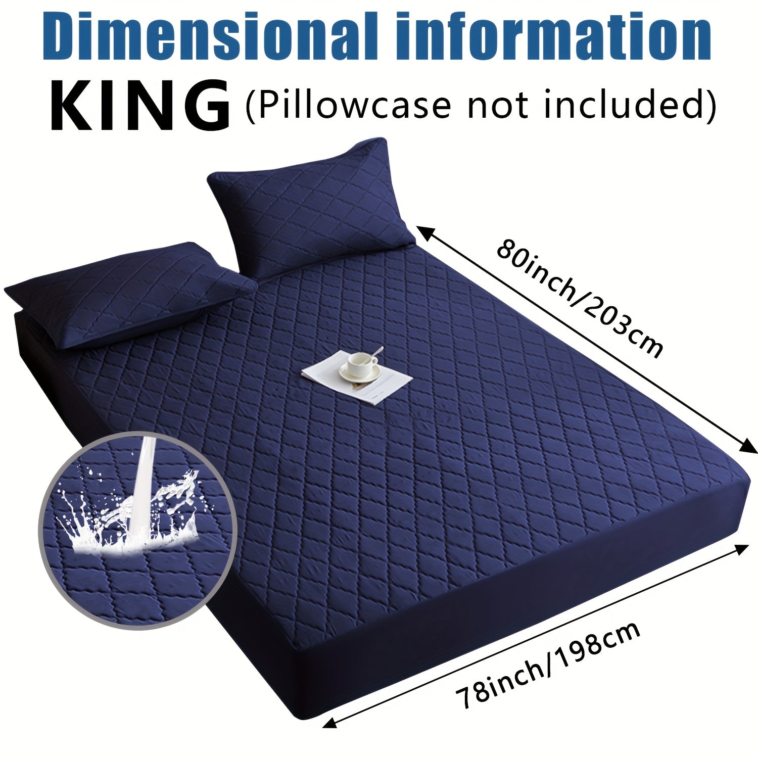 Waterproof Mattress Protector – Fitted Solid-Colour Bedding Layer – additional product view 67
