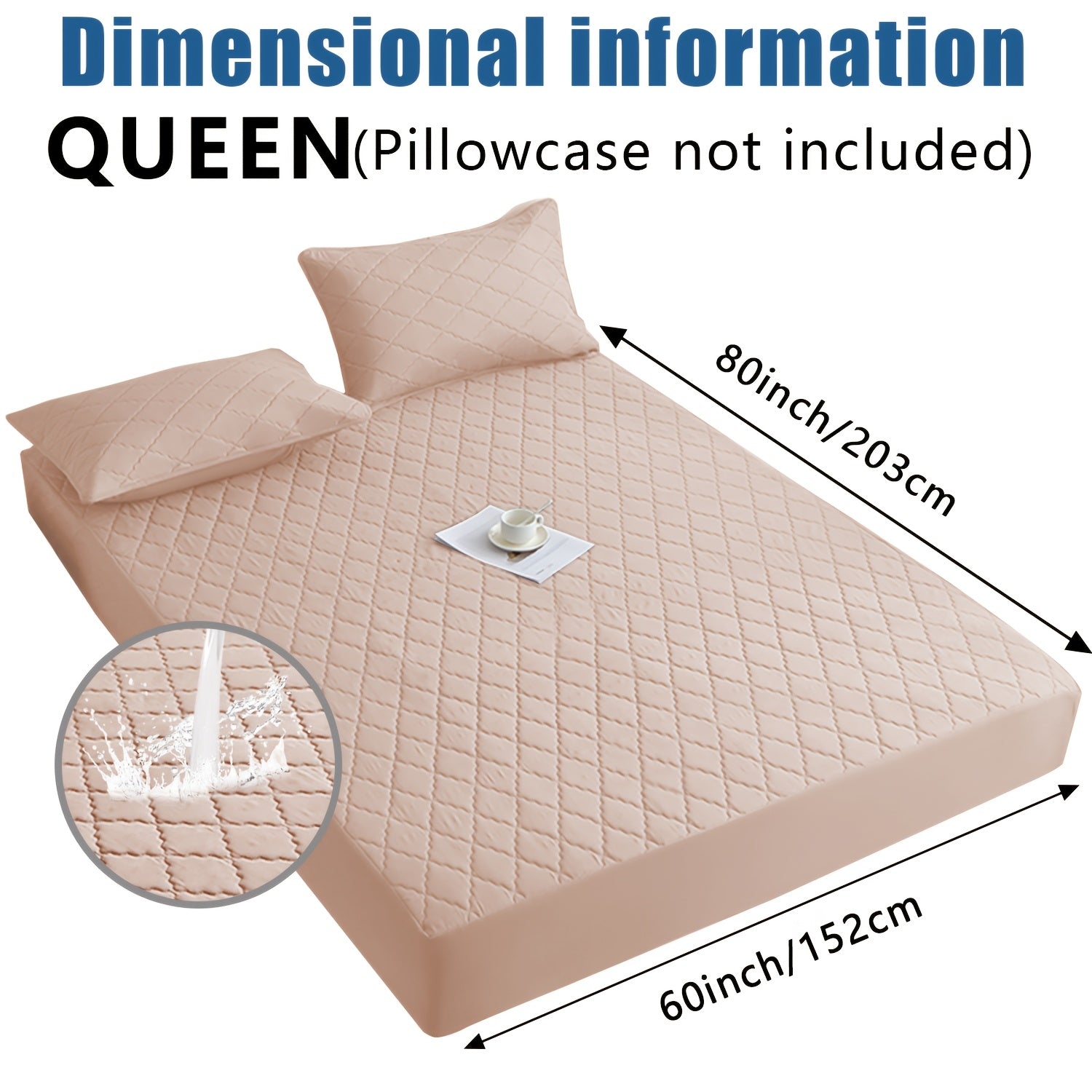 Waterproof Mattress Protector – Fitted Solid-Colour Bedding Layer – additional product view 82