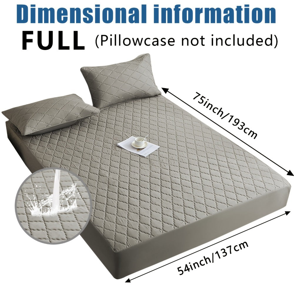 Waterproof Mattress Protector – Fitted Solid-Colour Bedding Layer – feature reference