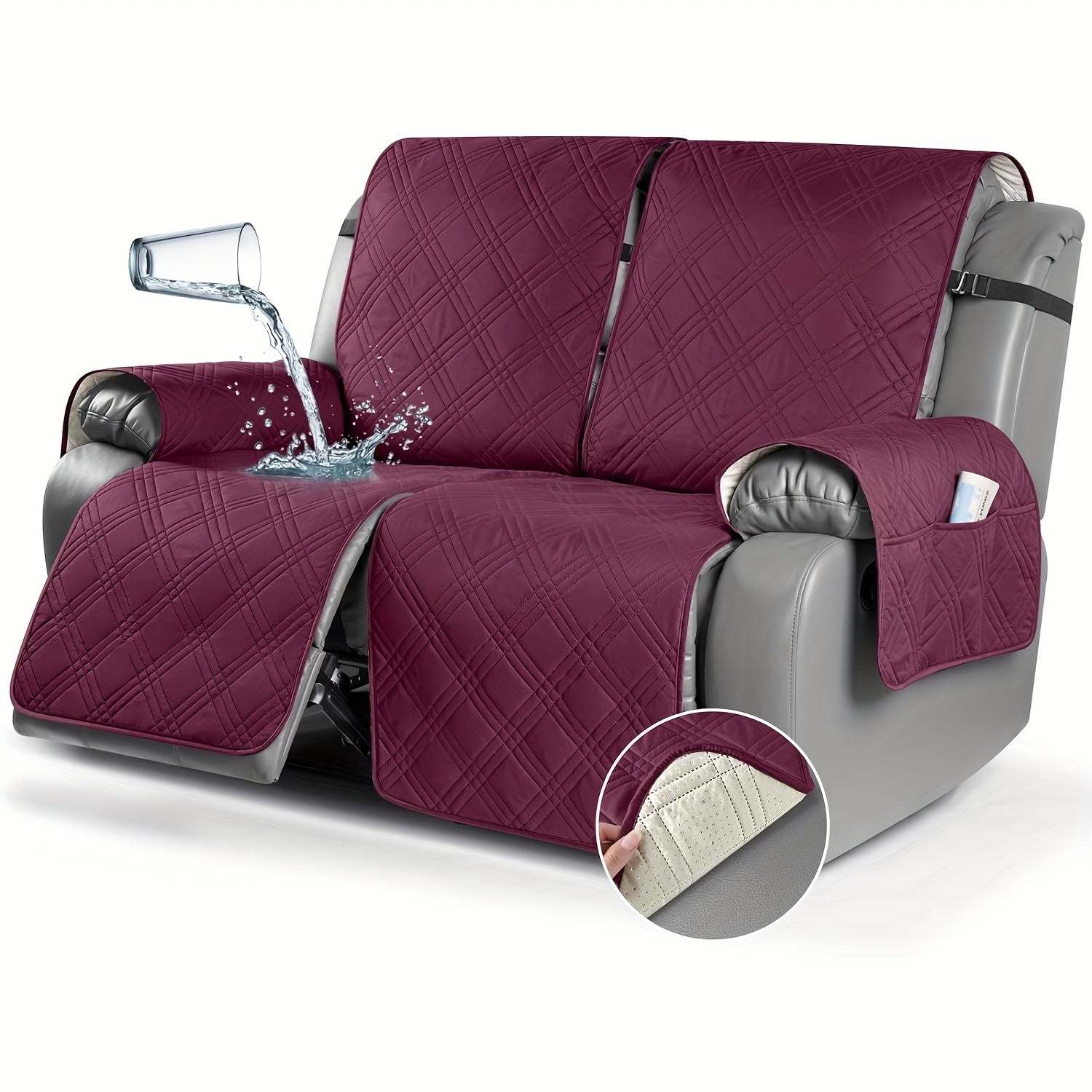 2-Pack Washable Sofa Slipcover product detail 2