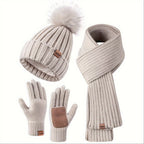 3-Piece Beanie Scarf & Gloves product detail 4