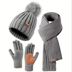 3-Piece Beanie Scarf & Gloves product detail 12