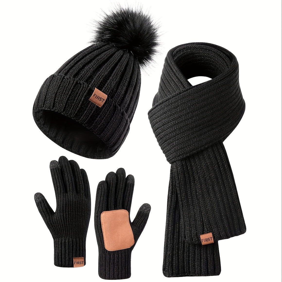 3-Piece Beanie Scarf & Gloves product detail 22