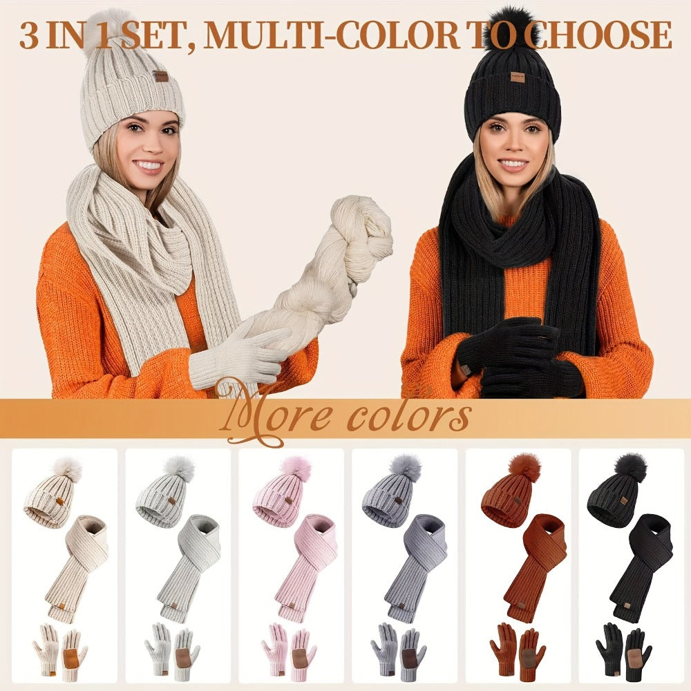 3-Piece Beanie Scarf & Gloves product detail 3