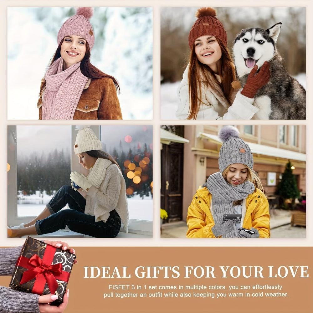 3-Piece Beanie Scarf & Gloves product detail 5