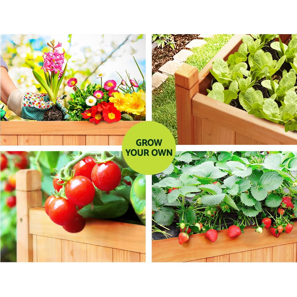 Wood Raised Garden Bed – Vegetable Planter & Outdoor Garden Use – feature reference